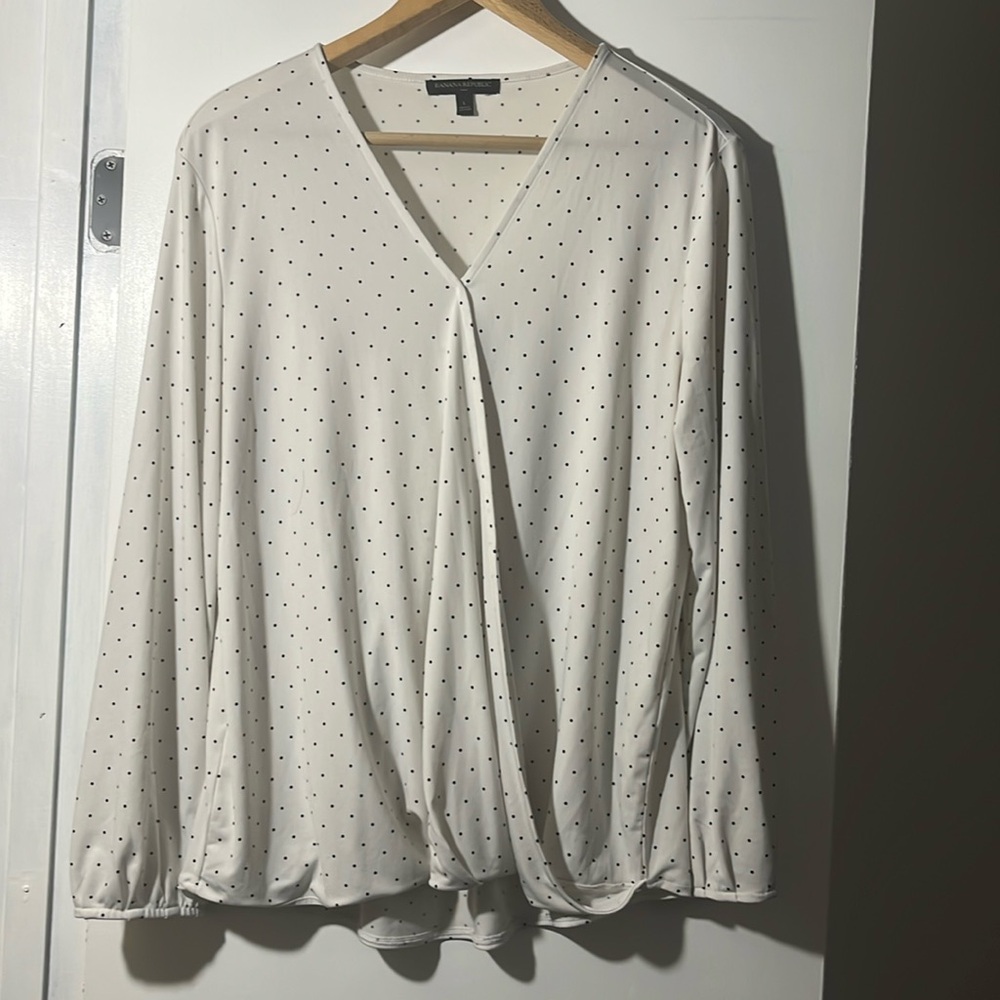 Polka dot blouse banana republic size large